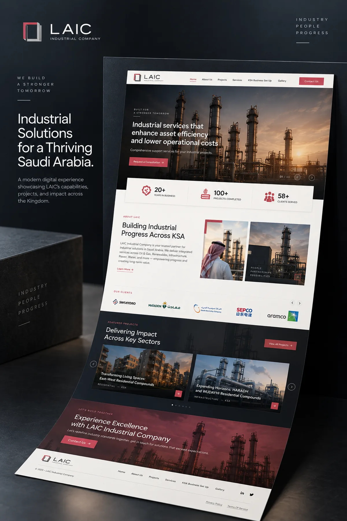 LAIC Industrial Company website homepage design